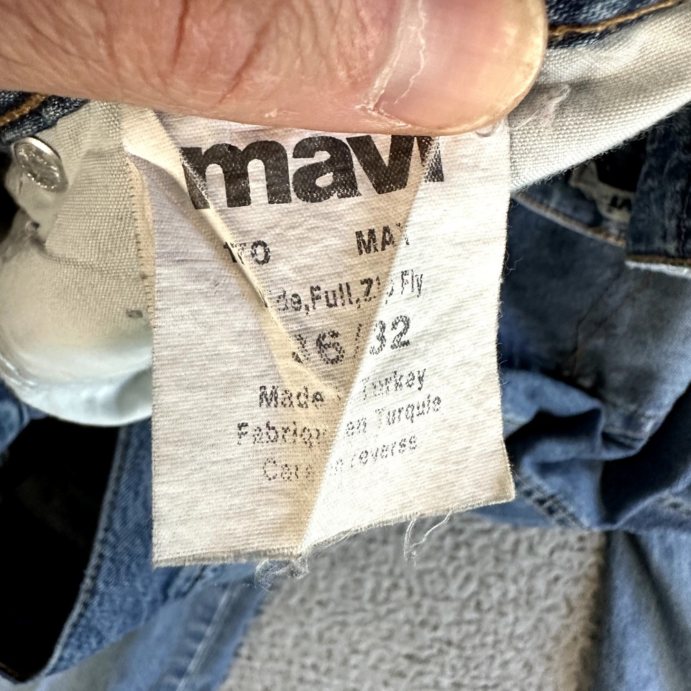 Mavi Jeans Men's 36x32 Blue Wide Leg Medium Wash Distressed (35x32 Actual) - Picture 10 of 14